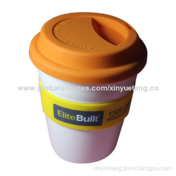 300mL Custom Plastic Tumbler/Coffee Cup, Made of PP + Silicone Materials